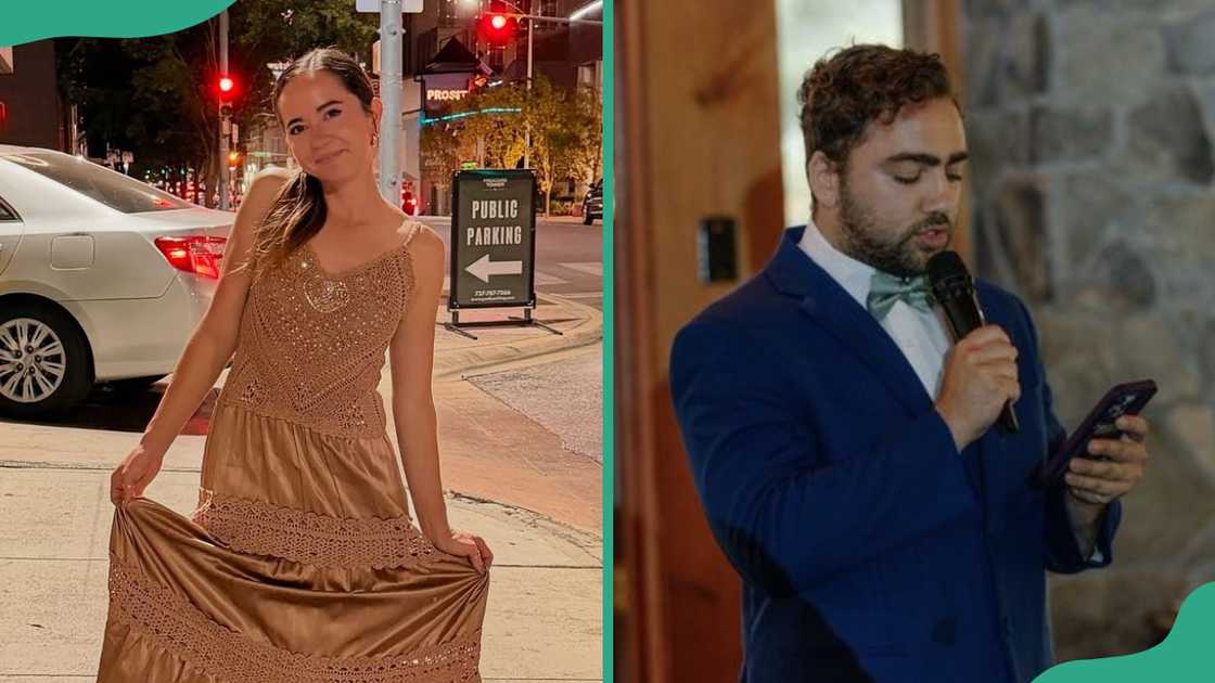 Maya Higa poses for a solo picture. Mizkif reads a speech Maya Higa poses for a solo picture. Mizkif reads a speech