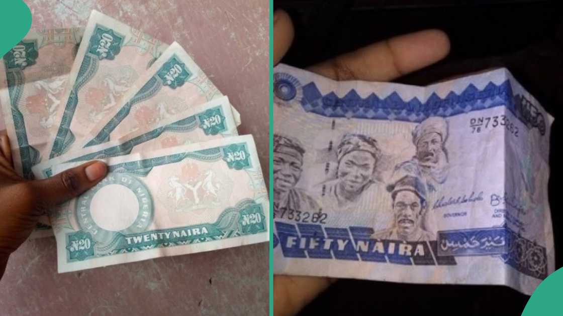 Photos of old naira notes trend.