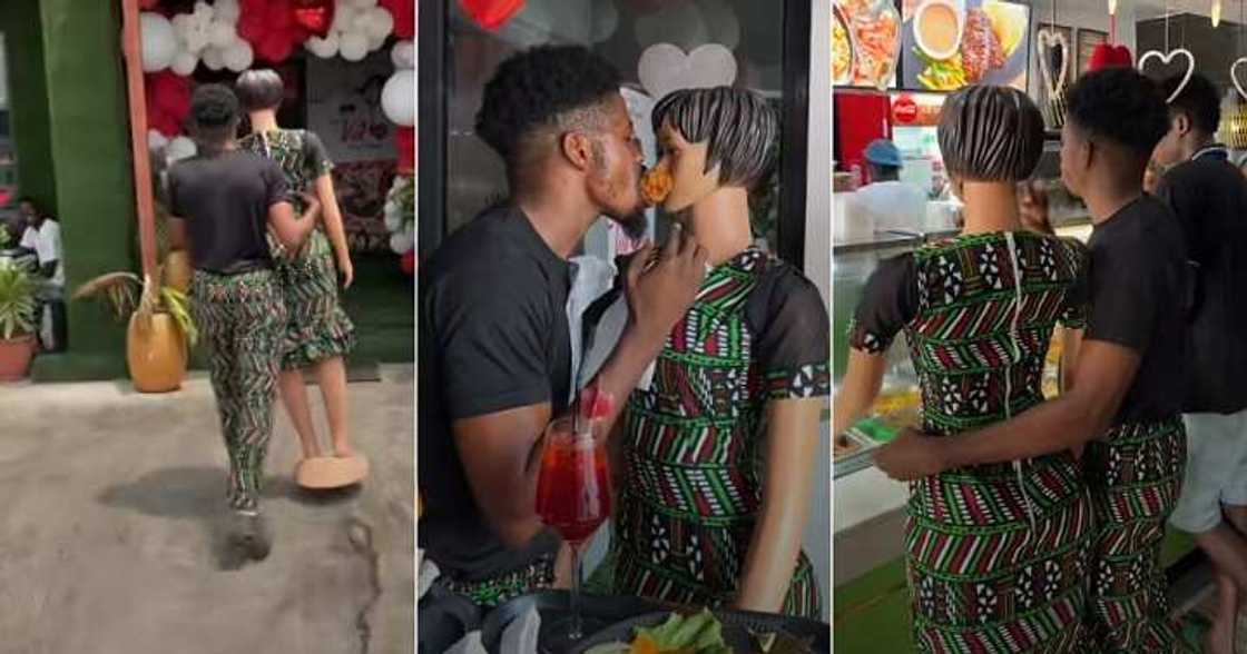 Nigerian man takes mannequin on a date Nigerian man takes mannequin on a date