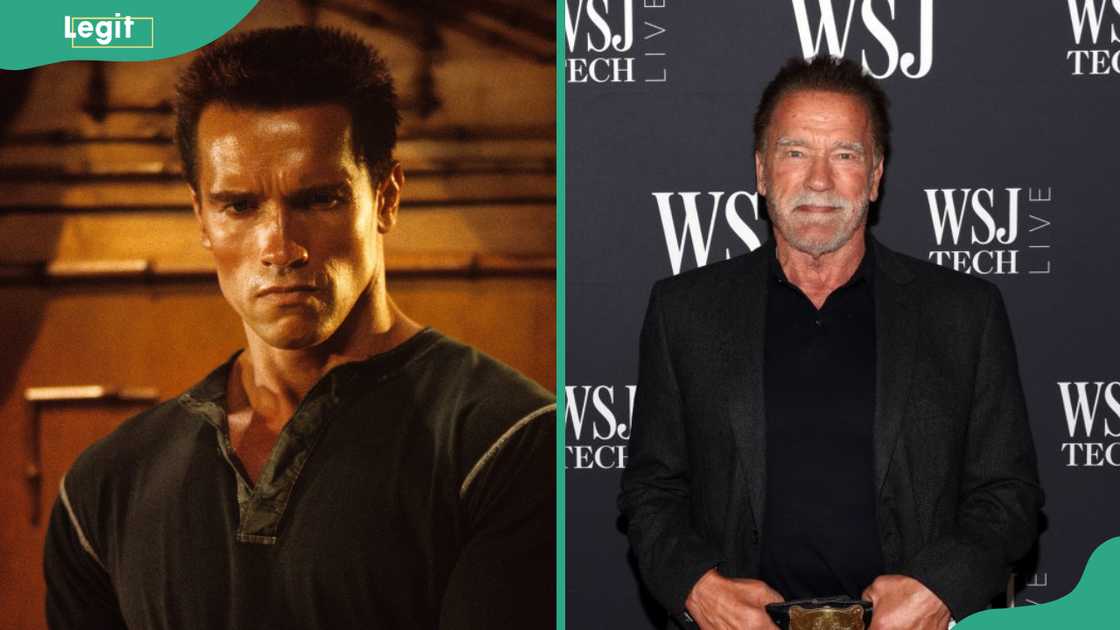 Arnold Schwarzenegger then (L) and now (R) Arnold Schwarzenegger then (L) and now (R)