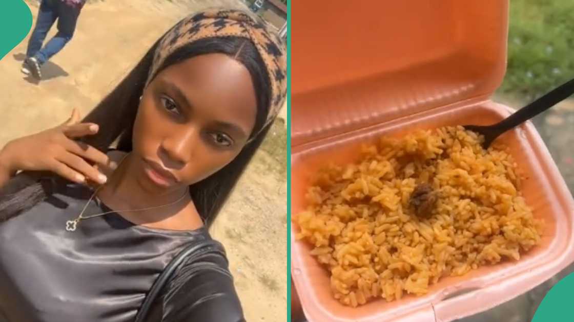 Nigerian lady blasts her ex-boyfriend, shows the kind of meal she got at his wedding party