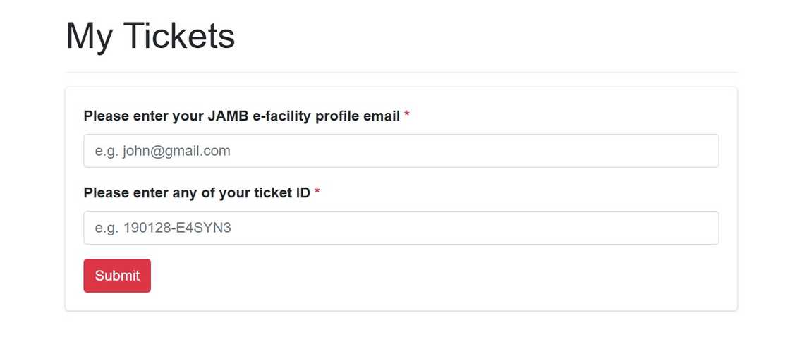 A screenshot of JAMB complaint portal, ticket confirmation portal A screenshot of JAMB complaint portal, ticket confirmation portal