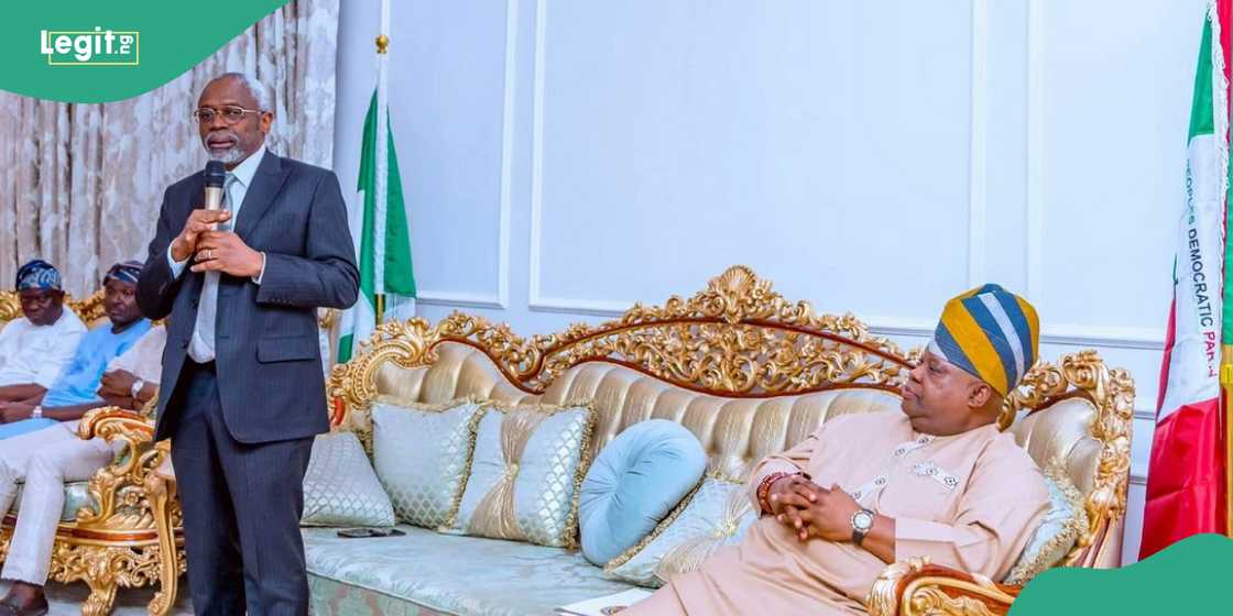 Governor Ademola Adeleke joins Gbajabiamila in prayer for APC to get stronger. Governor Ademola Adeleke joins Gbajabiamila in prayer for APC to get stronger.