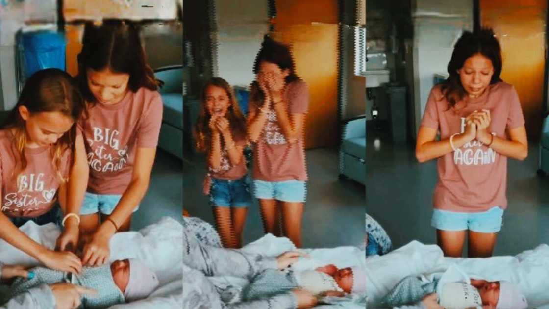 Little sister reaction on finding out the gender of the child Little sister reaction on finding out the gender of the child