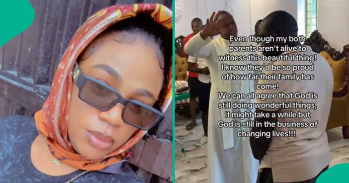 Lady overjoyed as her family moves into new mansion after 25 years in 'face me I face you' house. Lady overjoyed as her family moves into new mansion after 25 years in 'face me I face you' house.