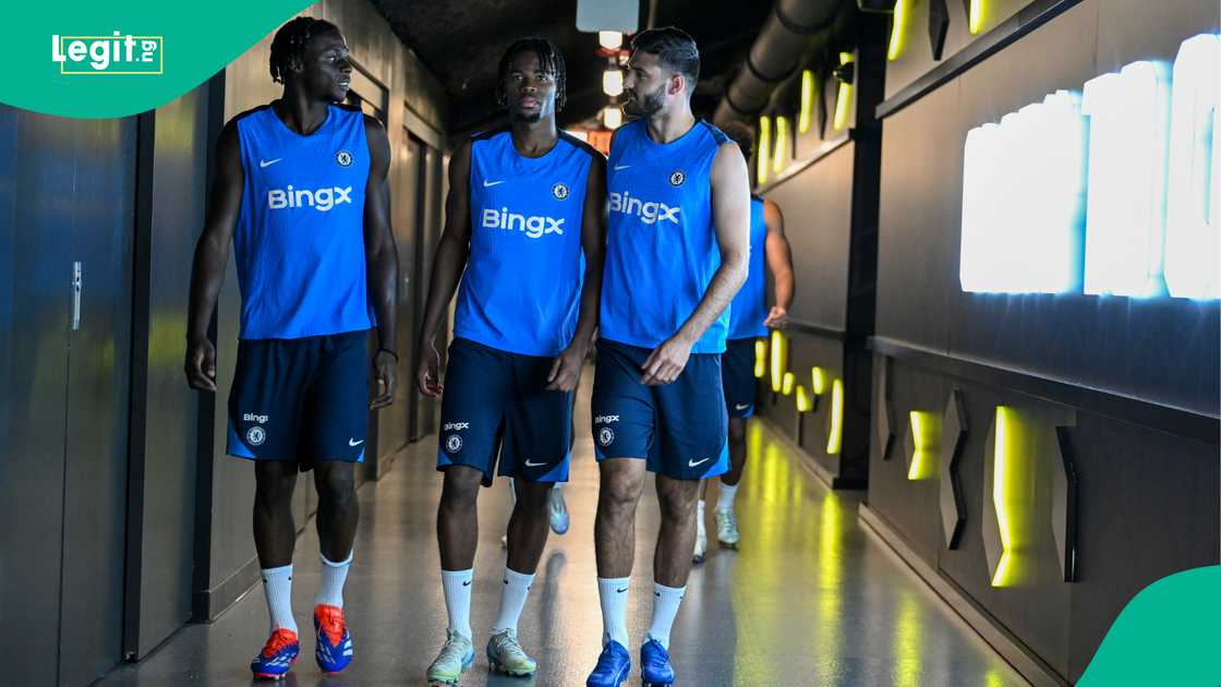 Lesley Ugochukwu, Carney Chukwuemeka, Armando Broja, Chelsea, Lower.com Field, Columbus, Ohio, Chelsea. Lesley Ugochukwu, Carney Chukwuemeka, Armando Broja, Chelsea, Lower.com Field, Columbus, Ohio, Chelsea.