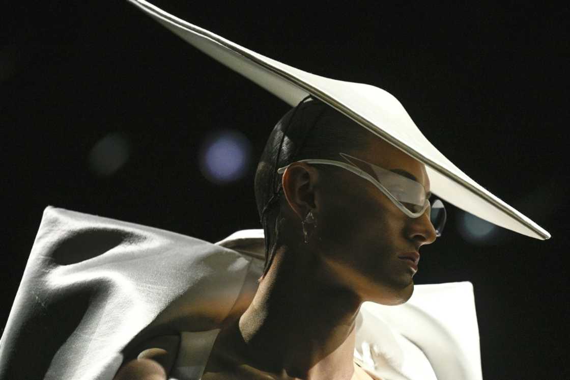 A model wearing a Robert Wun creation in Paris on July 9, 2025 A model wearing a Robert Wun creation in Paris on July 9, 2025