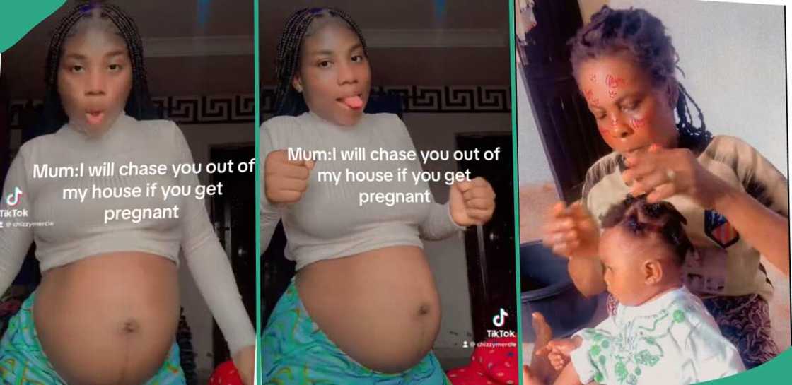 Mother shows how much she loves her grandson. Mother shows how much she loves her grandson.