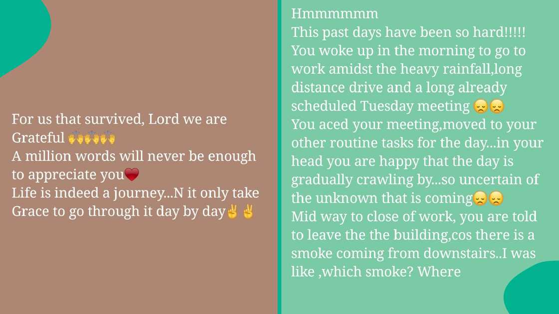 Afriland Tower survivor shares what happened days after incident which claimed 10 lives Afriland Tower survivor shares what happened days after incident which claimed 10 lives