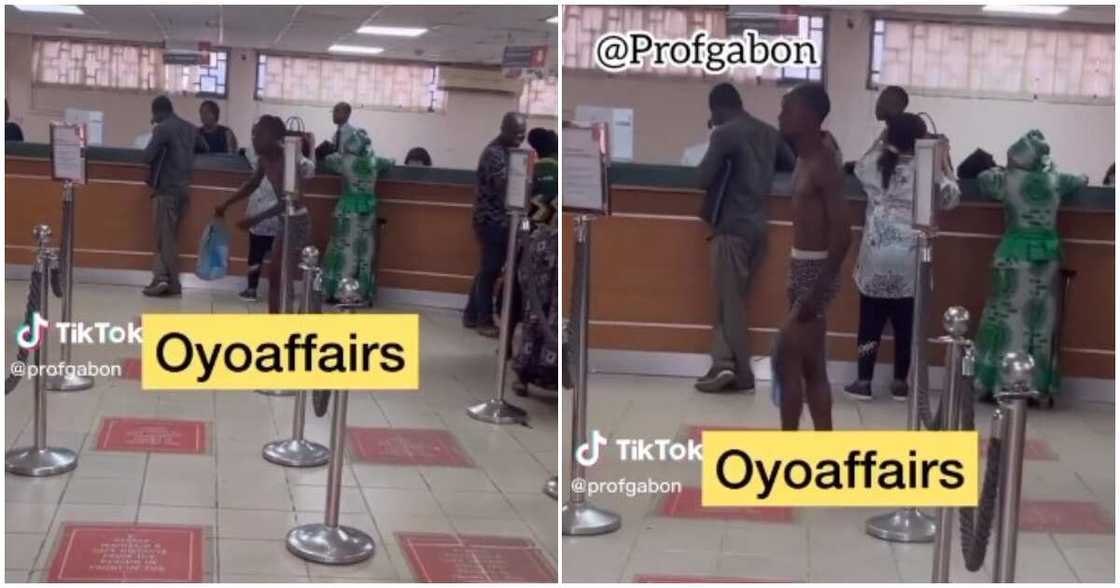 Man creates a scene in bank, man wears only boxers in bank Man creates a scene in bank, man wears only boxers in bank