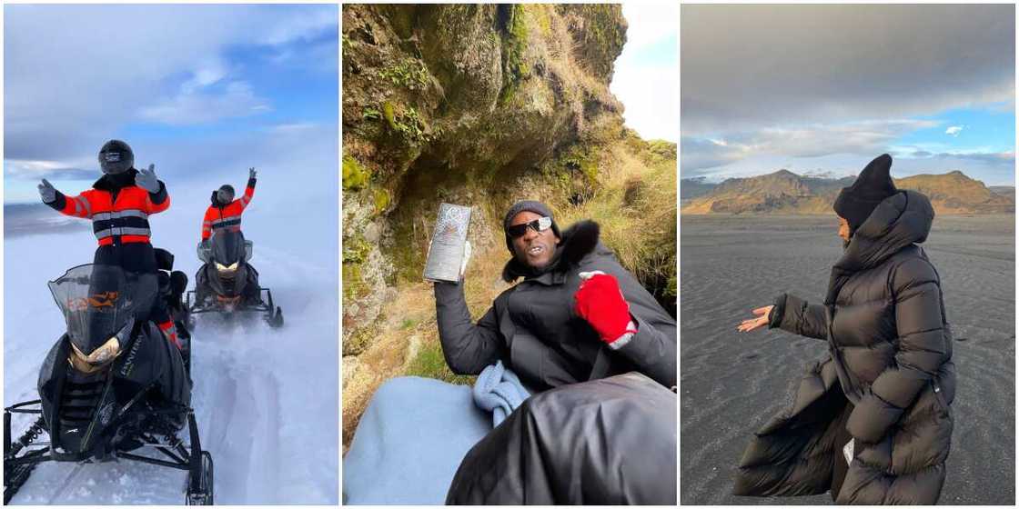 Mr Eazi, Temi Otedola visit Iceland