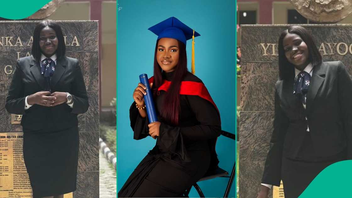 Precious smiles as she holds her law degree after graduating with first class Precious smiles as she holds her law degree after graduating with first class