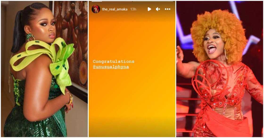 BBNaija Level Up: Amaka congratulates Phyna BBNaija Level Up: Amaka congratulates Phyna