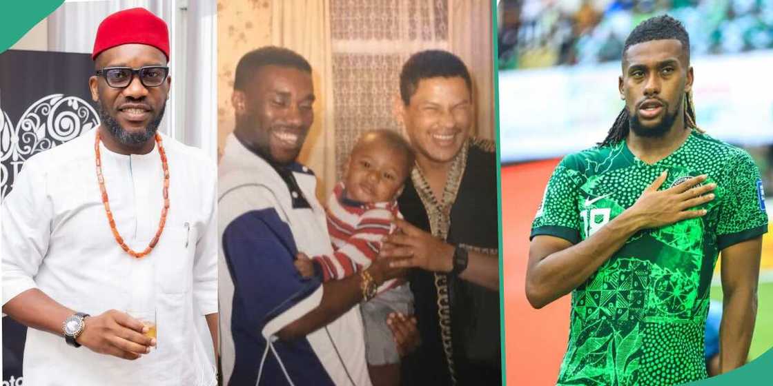 Old photos of former Super Eagles midfielder Jay Jay Okocha and his cousin, Alex Iwobi