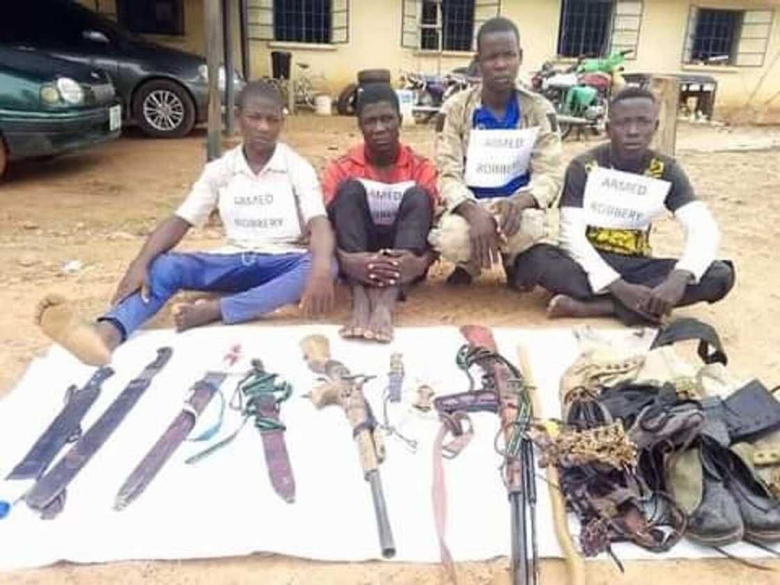 'Yan sanda sun damke 'yan fashi 7 da suka addabi jihar Adamawa (Hotuna) 'Yan sanda sun damke 'yan fashi 7 da suka addabi jihar Adamawa (Hotuna)