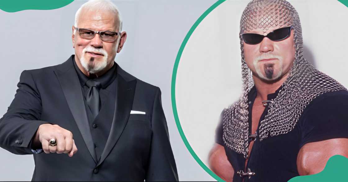 Scott Steiner poses in different places.