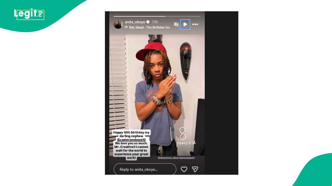 Anita tagged Peter Okoye and Lola Omotayo-Okoye in her tribute.