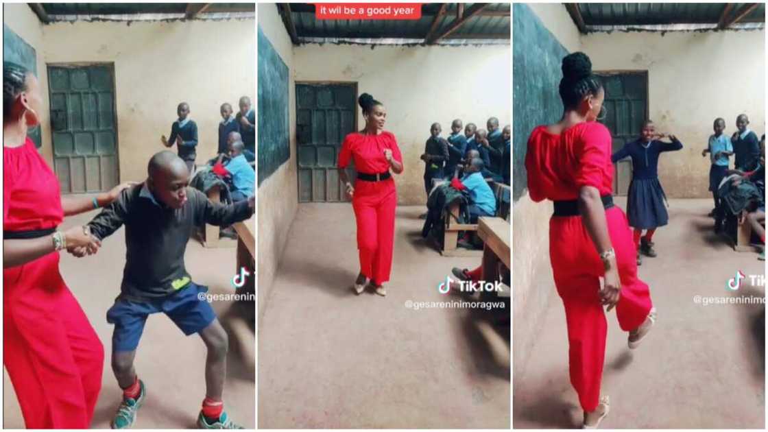 Teacher and students dance/students happy in classroom. Teacher and students dance/students happy in classroom.
