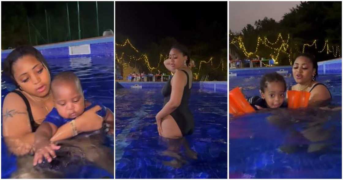 Photos of Regina Daniels and her son Photos of Regina Daniels and her son