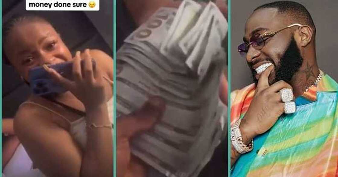 Lady over the moon as OBO gifts her dollar notes