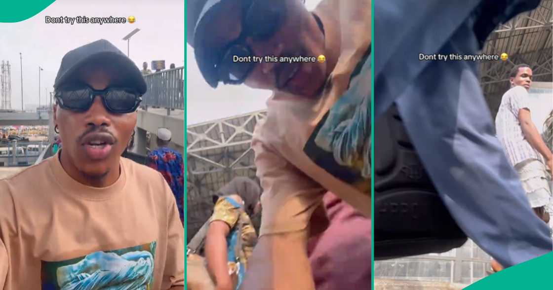 Man drops phone on bridge to test if Nigeria is safe Man drops phone on bridge to test if Nigeria is safe