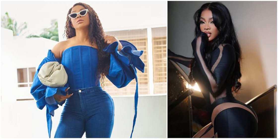 Sweet moment Toke Makinwa gifted her maid bags worth thousands