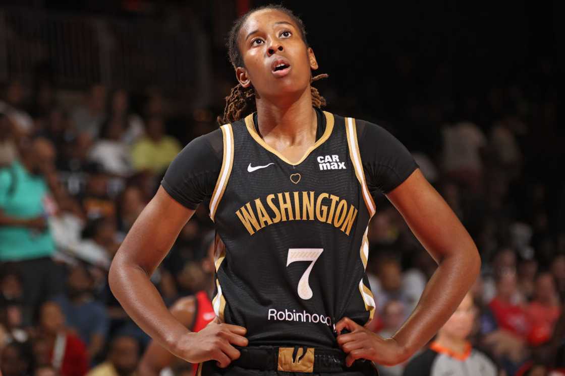 Ariel Atkins looks on during the game against the Las Vegas Aces Ariel Atkins looks on during the game against the Las Vegas Aces