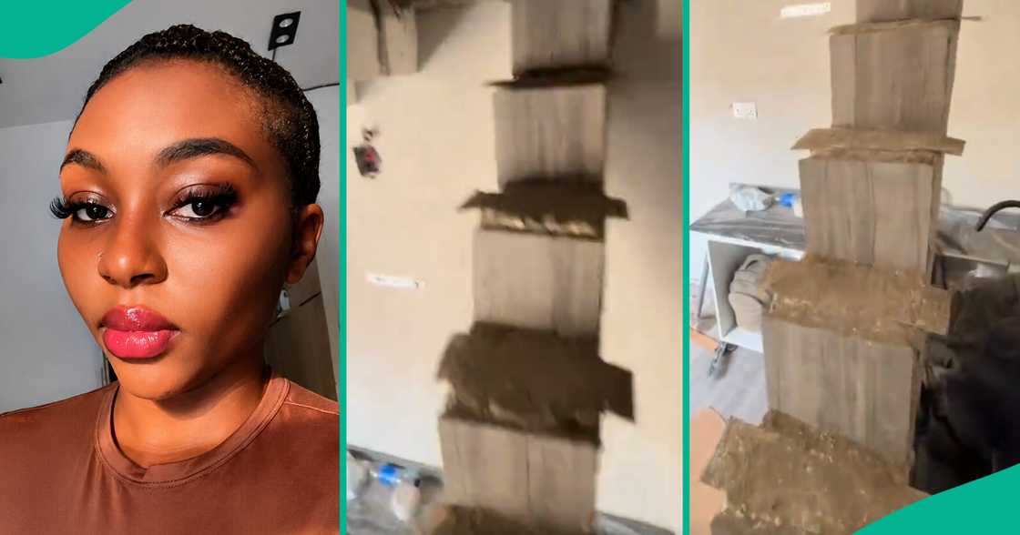 Lady posts video of funny-looking staircase in Lagos duplex.