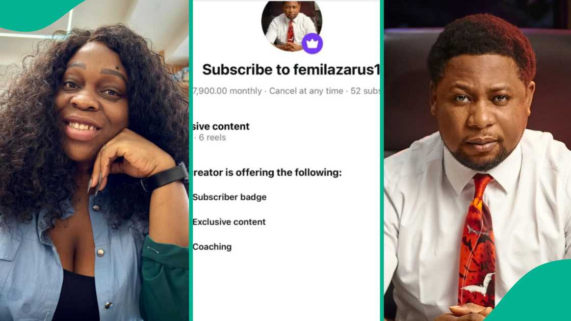 Filmmaker Serah Donald reveals Femi Lazarus charging Instagram subscription fee despite condemning gospel singers. Filmmaker Serah Donald reveals Femi Lazarus charging Instagram subscription fee despite condemning gospel singers.