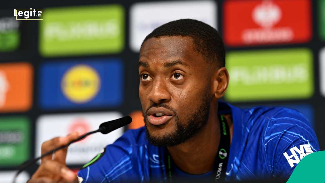 Tosin Adarabioyo, Chelsea, UEFA Conference League Final 2025, Real Betis. Tosin Adarabioyo, Chelsea, UEFA Conference League Final 2025, Real Betis.