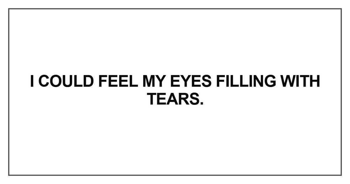 I could feel my eyes filling