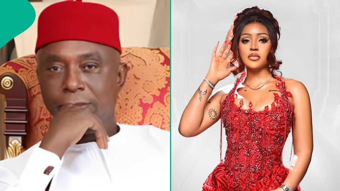 Regina Daniels' estranged husband Ned Nwoko smiles for camera in Ogun state. Regina Daniels' estranged husband Ned Nwoko smiles for camera in Ogun state.