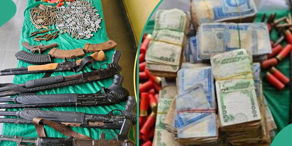 Recovered AK-47 rifle and ammunition from the kidnappers.