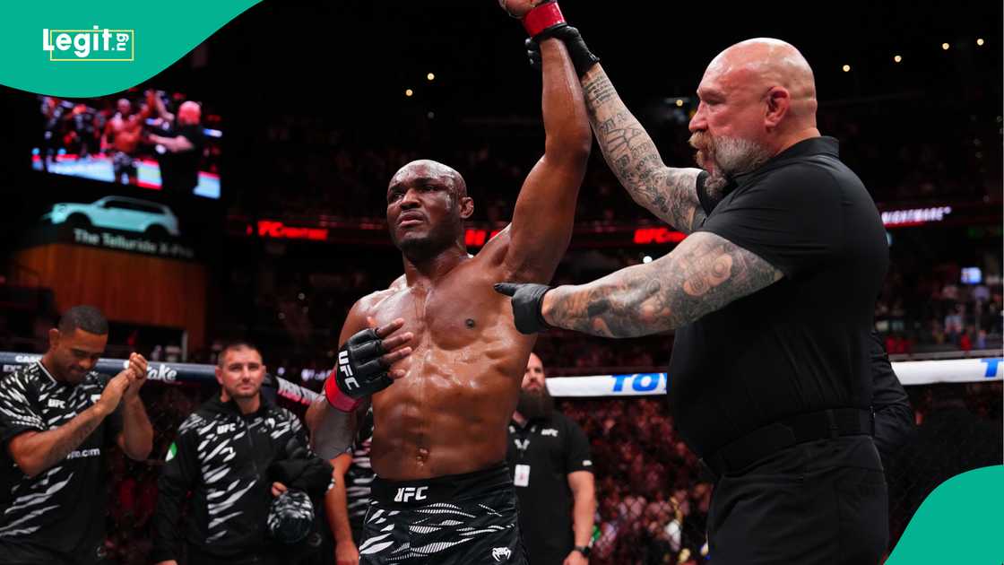 Kamaru Usman, Joaquin Buckley, State Farm Arena, Atlanta, Georgia, USA, Fight Night, UFC Atlanta. Kamaru Usman, Joaquin Buckley, State Farm Arena, Atlanta, Georgia, USA, Fight Night, UFC Atlanta.