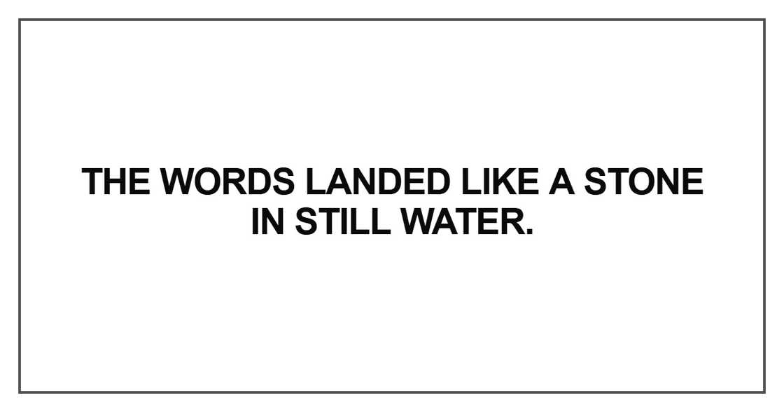 The words landed like a stone The words landed like a stone