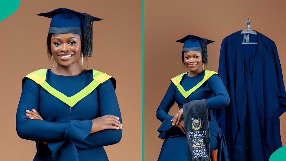 A master’s student of the University of Ibadan celebrates as she graduated with a distinction. A master’s student of the University of Ibadan celebrates as she graduated with a distinction.