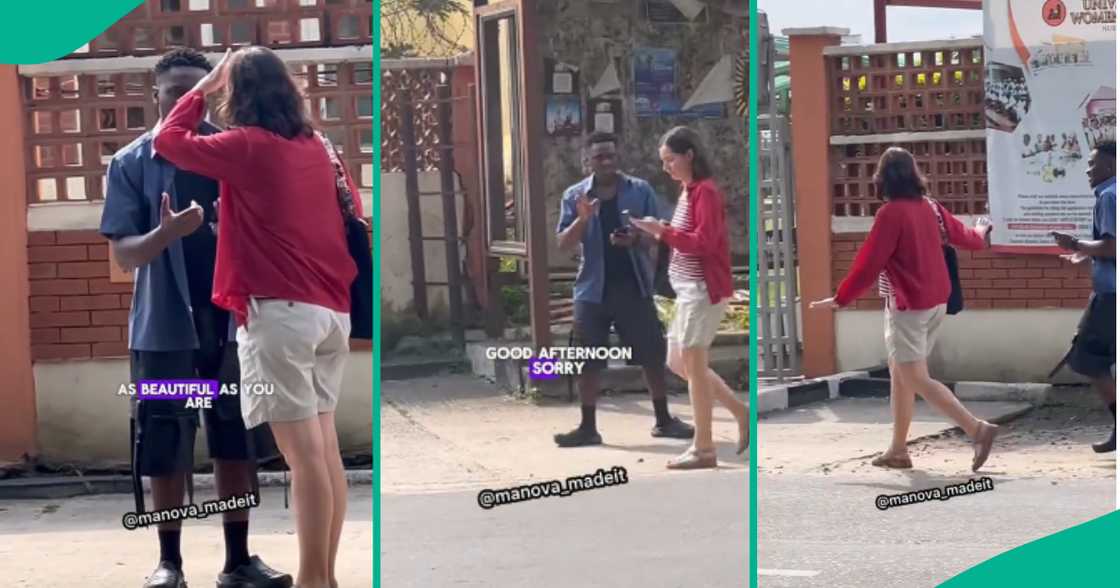 Video as white lady rejects young man toasting her at UNILAG Video as white lady rejects young man toasting her at UNILAG