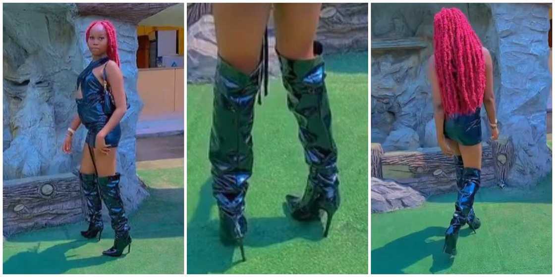 Photos of a lady in leather boots. Photos of a lady in leather boots.