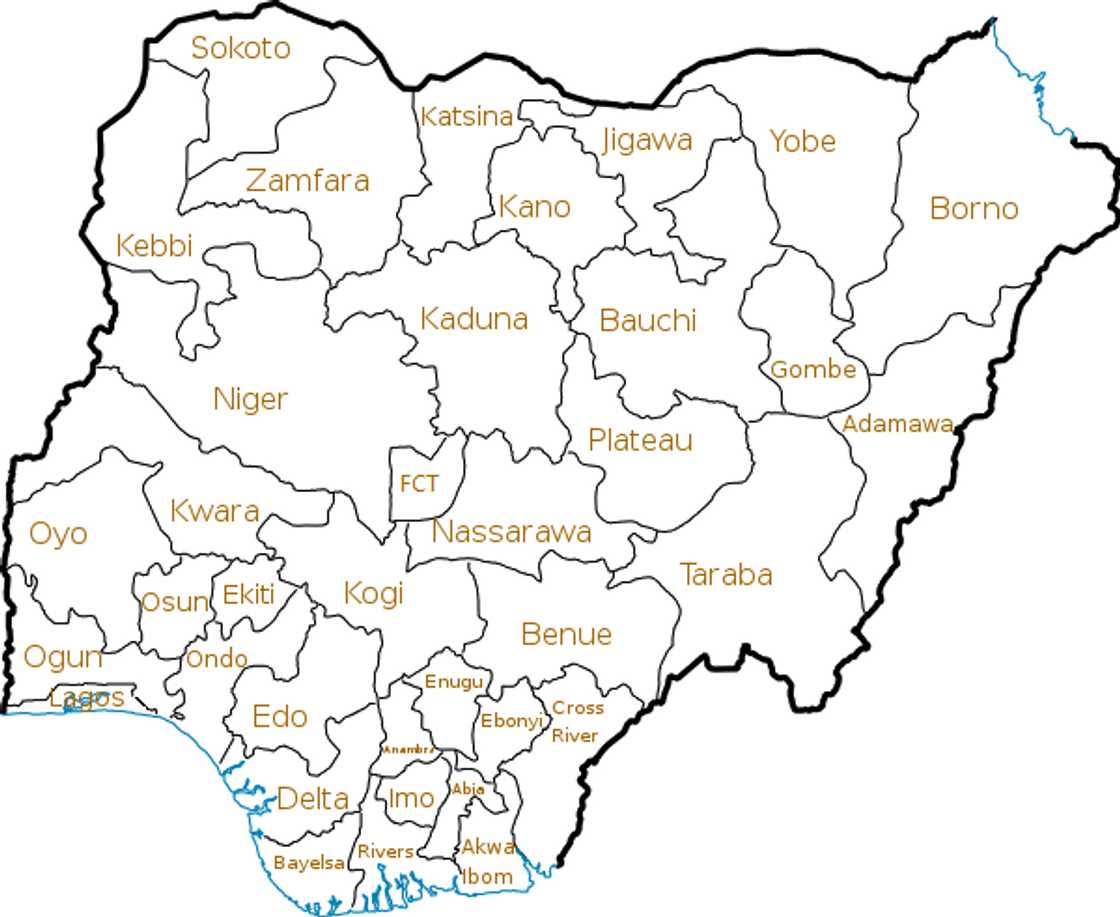 A map of Nigeria's states