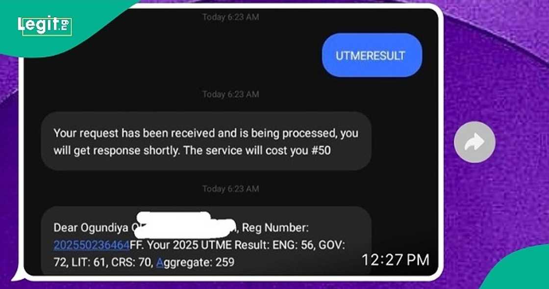 Lady sends money to her sister after seeing her JAMB score. Lady sends money to her sister after seeing her JAMB score.