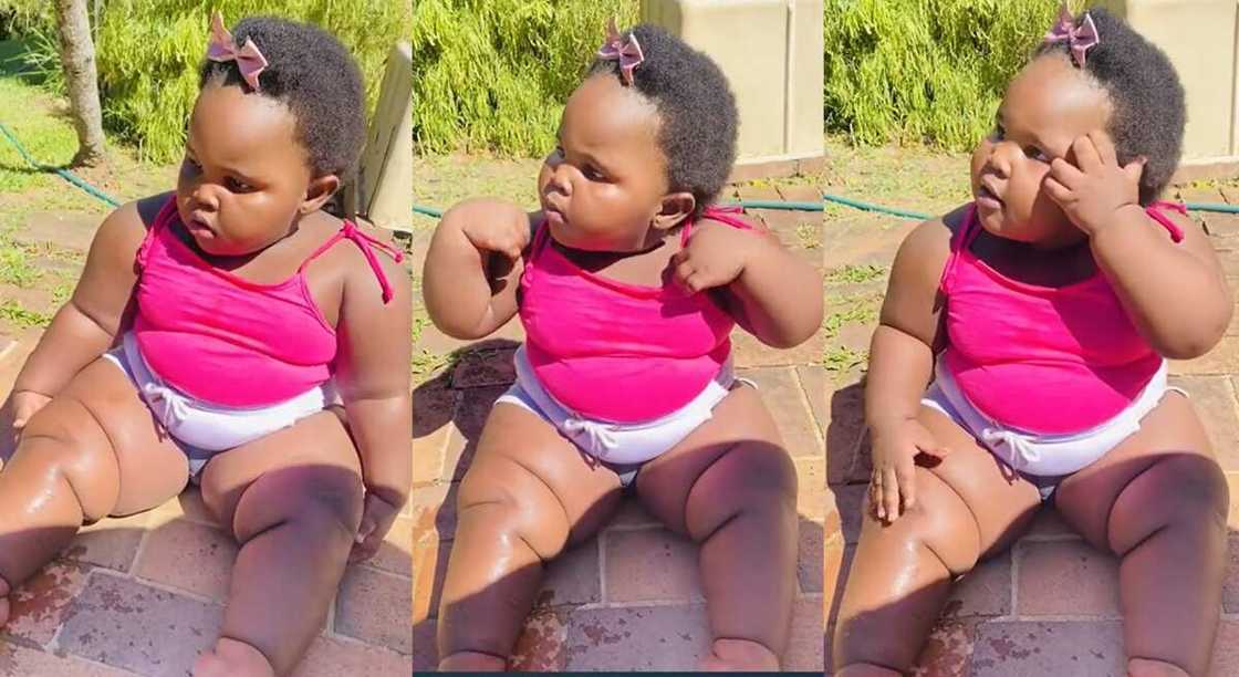 Photos of a plumpy baby girl who is becoming popular on TikTok.