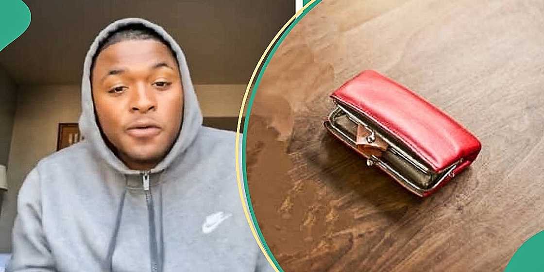 Man displays items he found inside girlfriend's purse Man displays items he found inside girlfriend's purse
