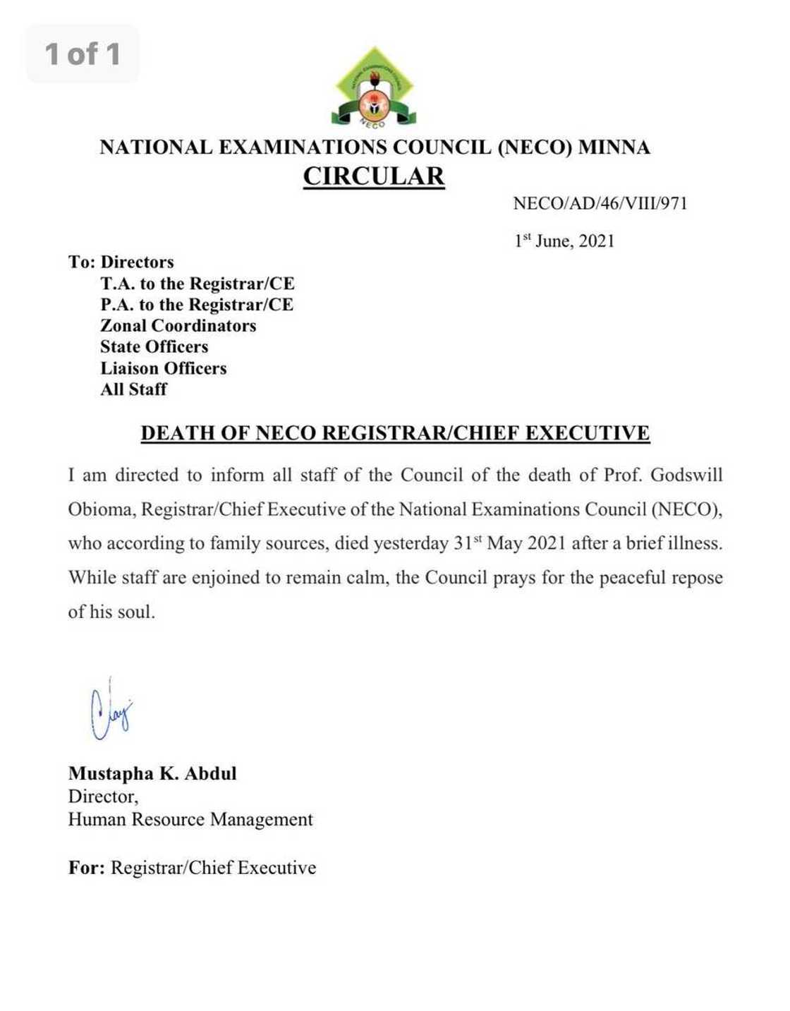 Ba Kashe Shugaban Hukumar NECO Aka Yi Ba, 'Yan Sanda Sun Magantu Ba Kashe Shugaban Hukumar NECO Aka Yi Ba, 'Yan Sanda Sun Magantu