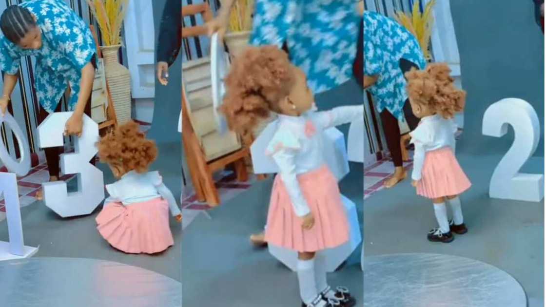 Picture of the little girl in three places Picture of the little girl in three places