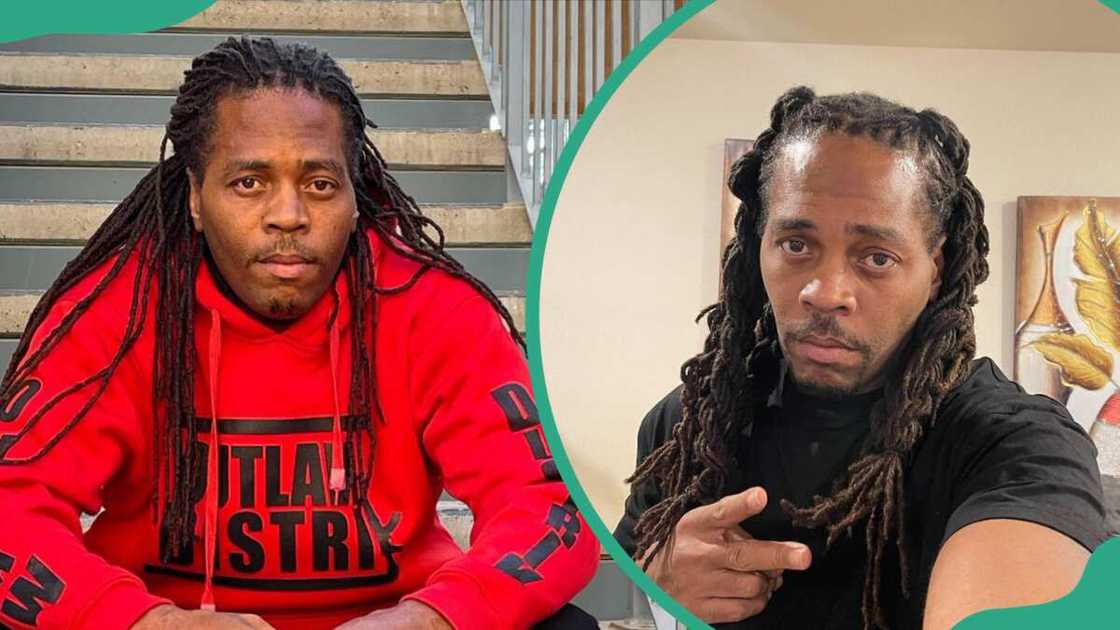 Keyshia Cole's brother, Sean Cole, sitting on the stairway (L). Sean Cole indoors (R). Keyshia Cole's brother, Sean Cole, sitting on the stairway (L). Sean Cole indoors (R).