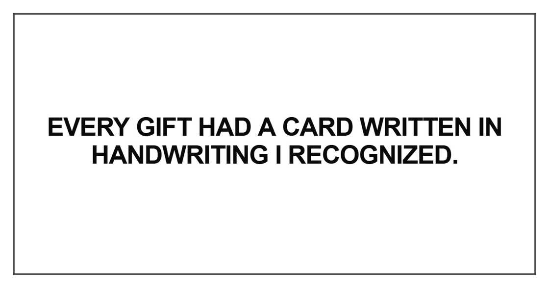 Every gift had a card written