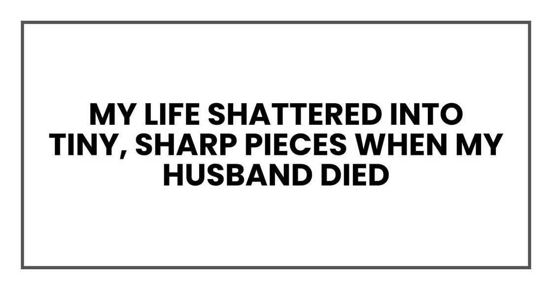 my life shattered into tiny, sharp pieces when my husband Nathan died my life shattered into tiny, sharp pieces when my husband Nathan died