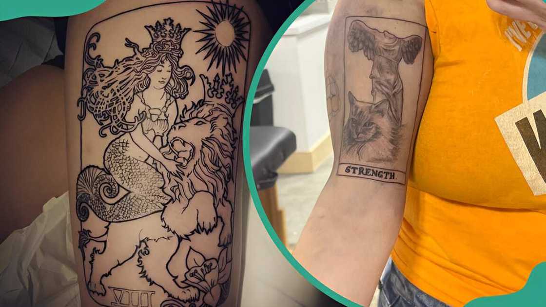 Strength tarot card tattoos