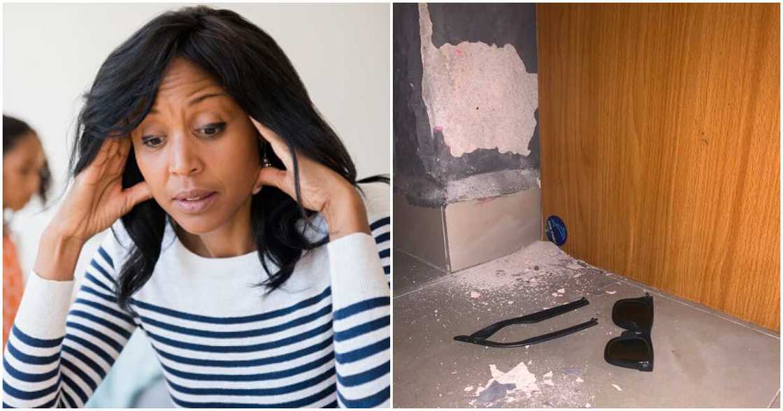 Nigerian woman cries out after seeing what daughter did to apartment wall while she was in bathroom Nigerian woman cries out after seeing what daughter did to apartment wall while she was in bathroom