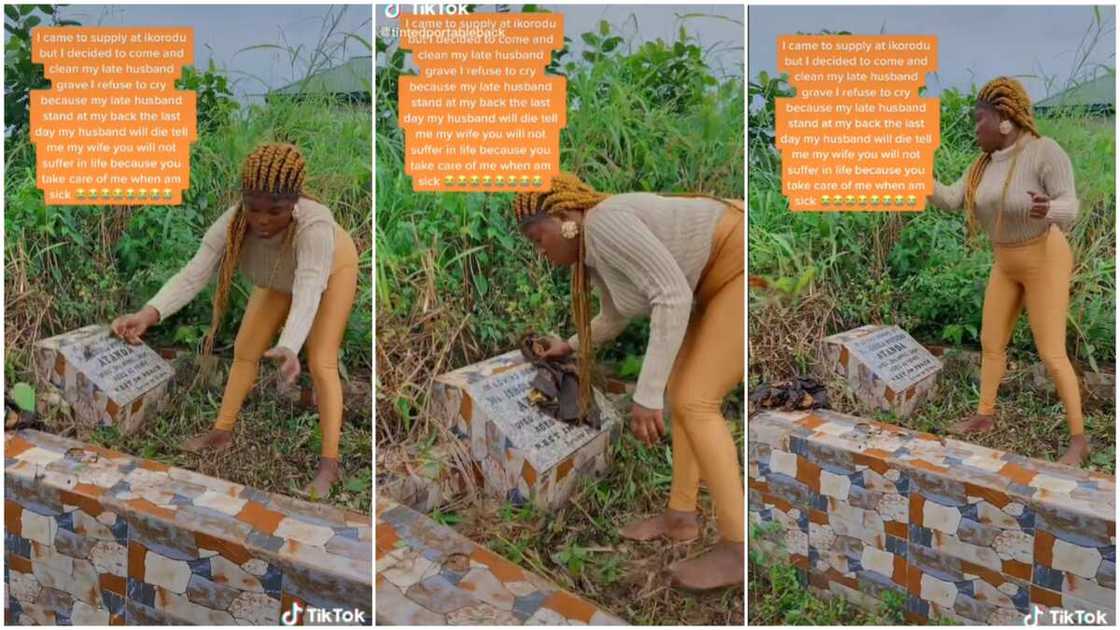 Losing a loved one/wife cleaned husband's grave. Losing a loved one/wife cleaned husband's grave.